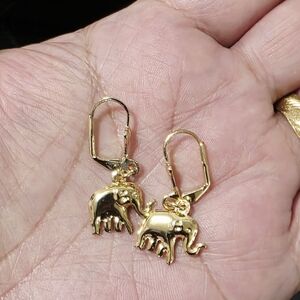 Elegant Gold Elephant Earrings